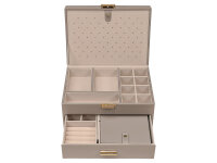 Joiessé Schmuckkoffer mit Reiseetui 5051 Lederimitat essentials Deckel abgesteppt 12 beige