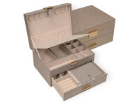 Joiessé Schmuckkoffer mit Reiseetui 5051 Lederimitat essentials Deckel abgesteppt 12 beige