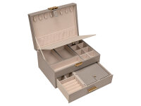 Joiessé Schmuckkoffer mit Reiseetui 5051 Lederimitat essentials Deckel abgesteppt 12 beige