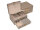 Joiessé Schmuckkoffer mit Reiseetui 5051 Lederimitat essentials Deckel abgesteppt 12 beige