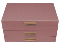Joiessé Schmuckkoffer 5061 Lederimitat essentials Deckel abgesteppt 01 rose
