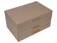 Joiessé Schmuckkoffer 5061 Lederimitat essentials Deckel abgesteppt 12 beige