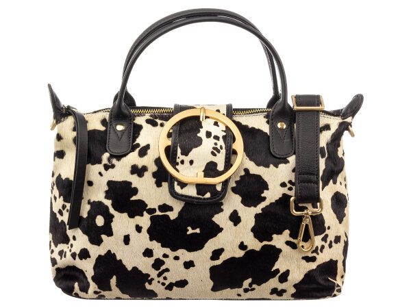 Harbour 2nd FL.15126 Enola FashionLights Damen Griff-Handtasche Felloptik Leder cow black