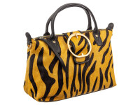 Harbour 2nd FL.15126 Enola FashionLights Damen Griff-Handtasche Felloptik Leder tiger black