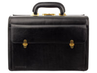 Schneiders Vienna 66701 Arztkoffer Doktortasche aus echtem Leder schwarz
