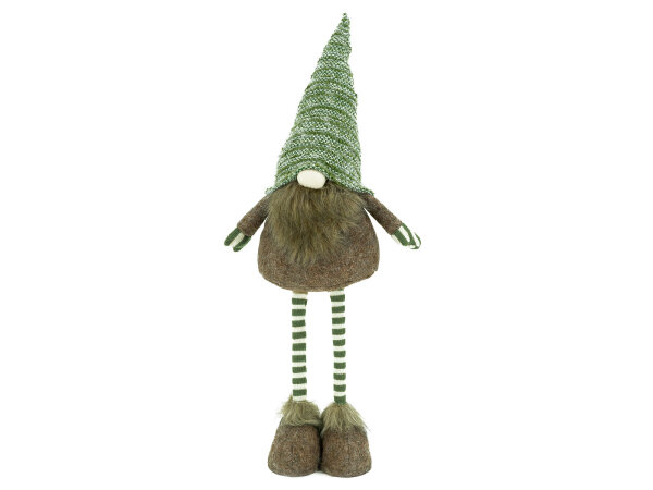 Noor Living 25180 Wichtel L "Waldmeister" Holznase stehend getreiftes Design grüne Hose