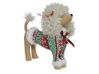GERIMPORT 638959 Pudel mit Weihnachtspulli beige