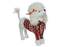 GERIMPORT 638959 Pudel mit Weihnachtspulli weiss
