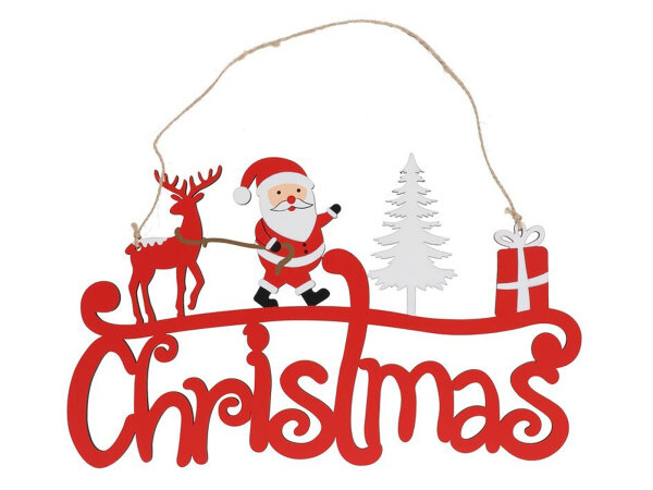 GERIMPORT 468372 Christmas Türanhänger Schriftzug rot