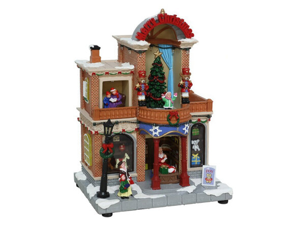 GERIMPORT 692678 Weihnachtshaus mit Bewegung, Licht und...