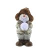 Mel-O-Design Led Figuren Weihnachtsmann Schneemann mit Led Schneekugel stehend Bronze 12 cm x 24 cm x 14 cm