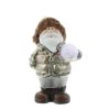 Mel-O-Design Led Figuren Weihnachtsmann Schneemann mit Led Schneekugel stehend Bronze 12 cm x 24 cm x 14 cm