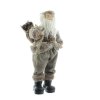 Iko Import Weihnachtsmann Santa Klaus Weihnachtsdekoration stehend Braun 18 cm x 37 cm x 11 cm