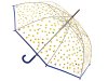 Happy Rain Long AC Regenschirm transparent mit Emojis