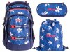 2 be 4 tlg. Schulrucksack-Set mit Ergo School Backpack, Turnbeutel, Schlamperbox, Regencape