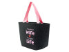 Noor Living  32169 Filz Tasche Shopper Colorful mit Schriftzuck gestickt